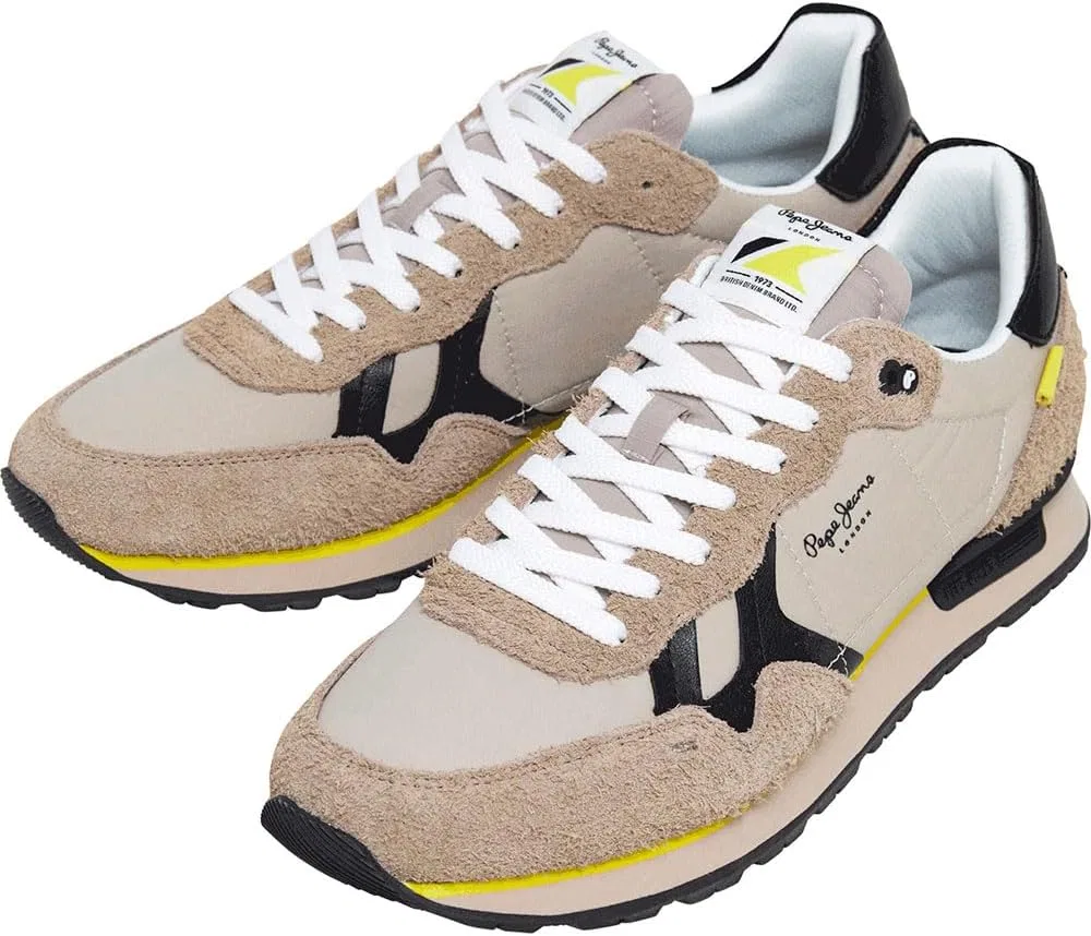 Кроссовки PEPE Herren Brit Fly M Sneak PEPE JEANS, Brown Dark Stone Beige — фото 3