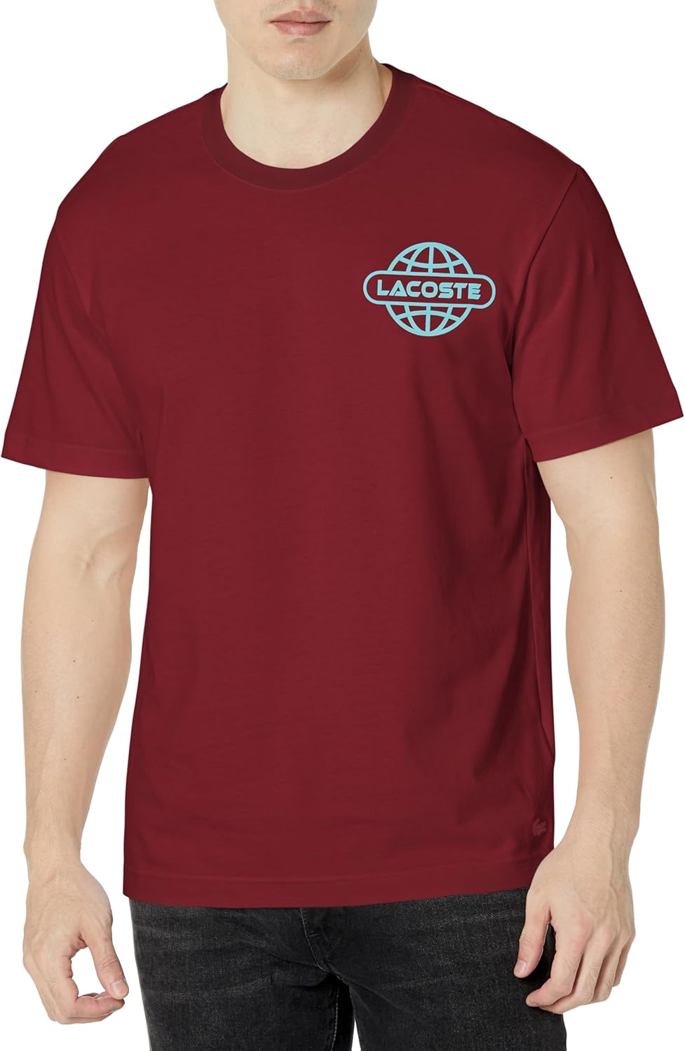 

Мужская футболка Lacoste с круглым вырезом, коротким рукавом, свободным кроем и графическим принтом., Zin Back Graphic