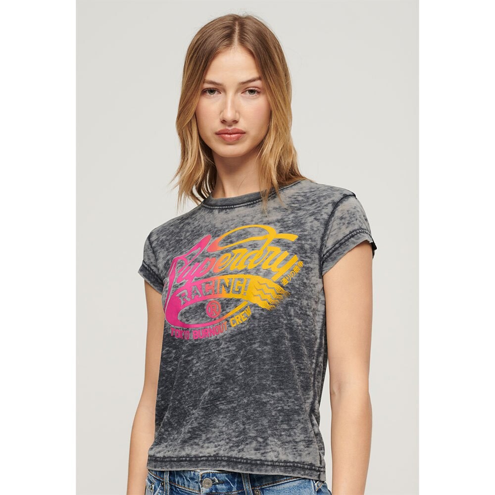 

Футболка Superdry Fade Rock Graphic Cap SLV, серый