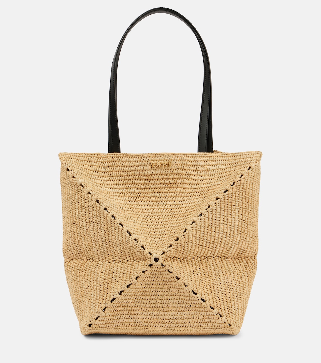 

Сумка-тоут из рафии Paula's Ibiza Puzzle Fold Loewe, Natural