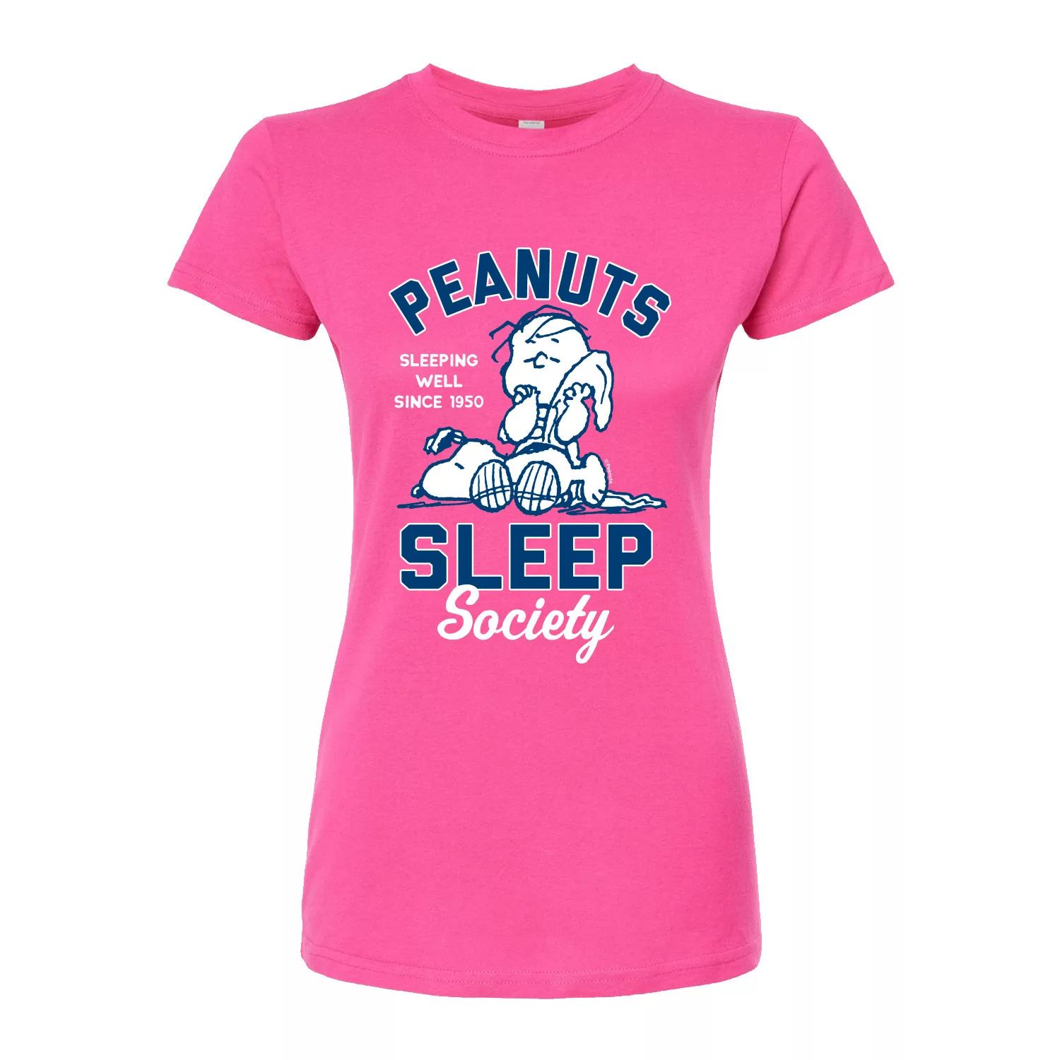 

Футболка с рисунком Peanuts Charlie Brown & Snoopy Sleep Society для юниоров Licensed Character, розовый