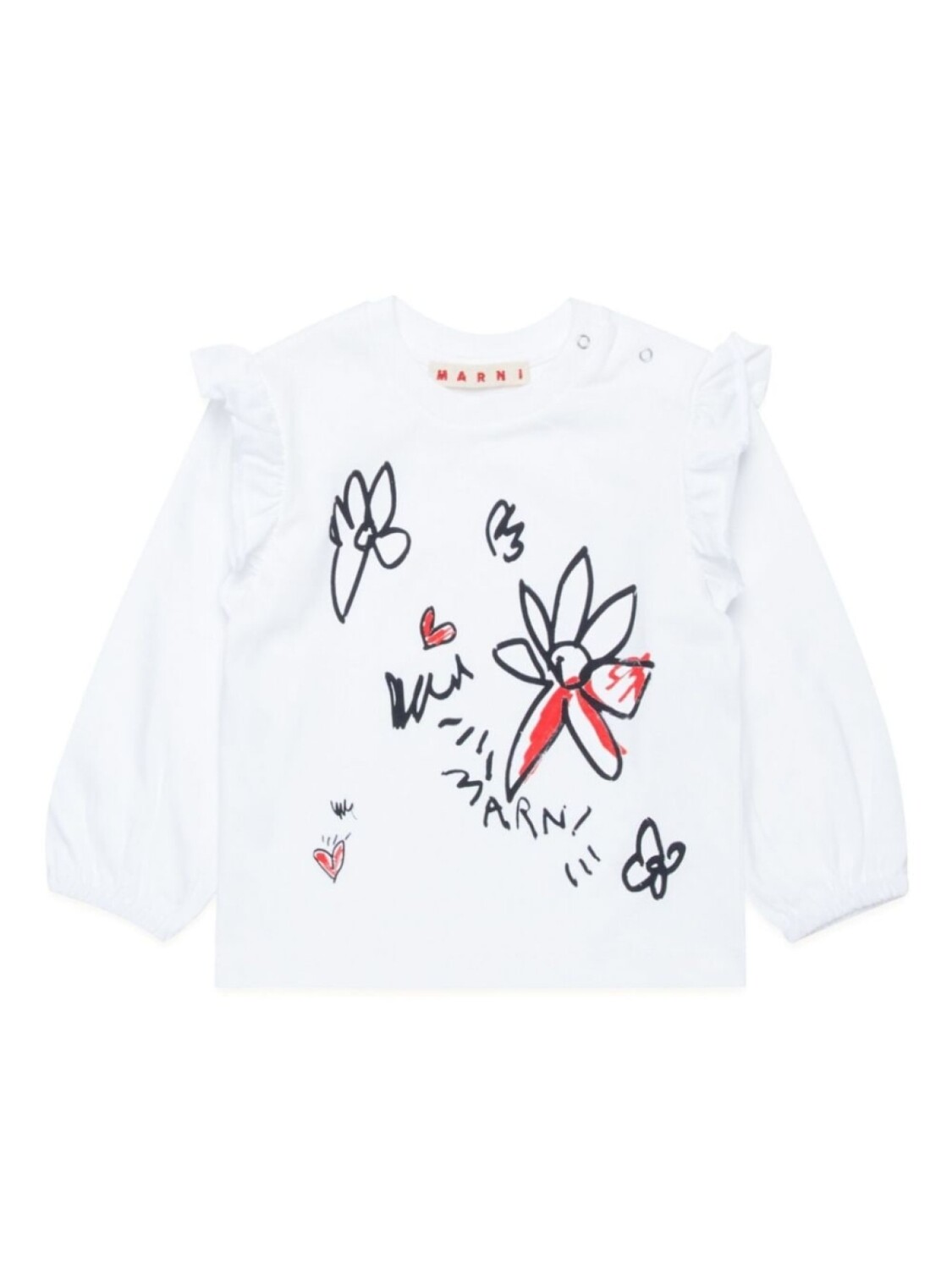 

Marni Kids футболка с принтом, белый
