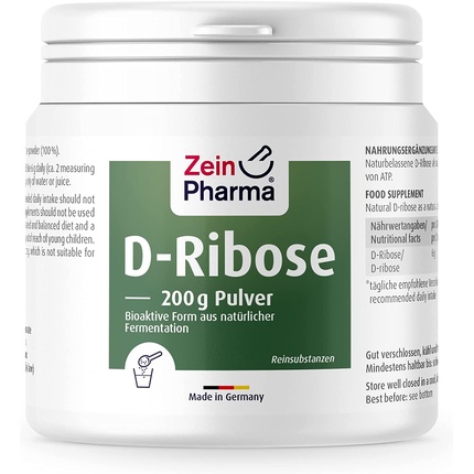 

Порошок D-рибозы ZeinPharma усиливает выработку АТФ 200 г - запас на 1 месяц - сделано в Германии