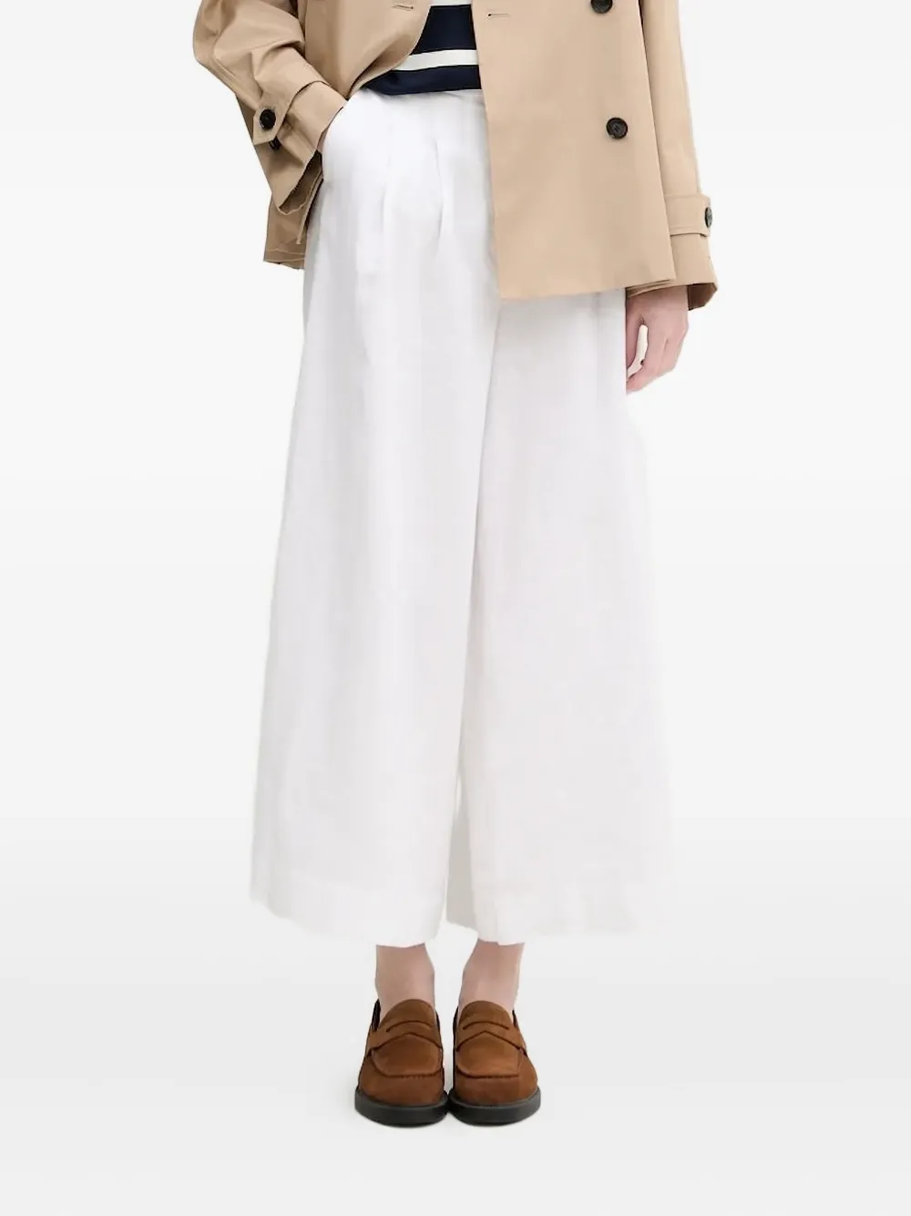 

Плиссированные льняные брюки Pedro Del Hierro, белый