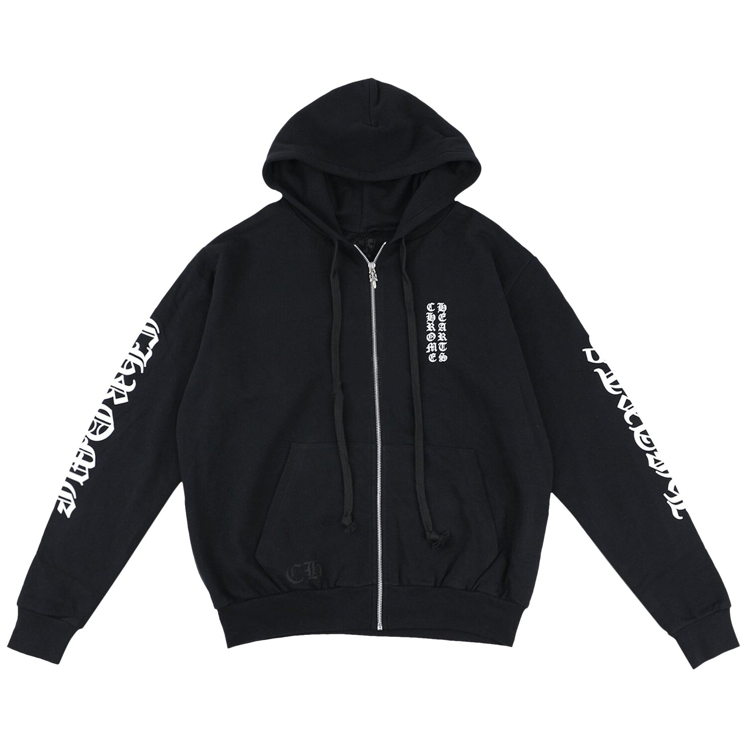 

Флисовая толстовка на молнии с логотипом Chrome Hearts, цвет Черный/Белый