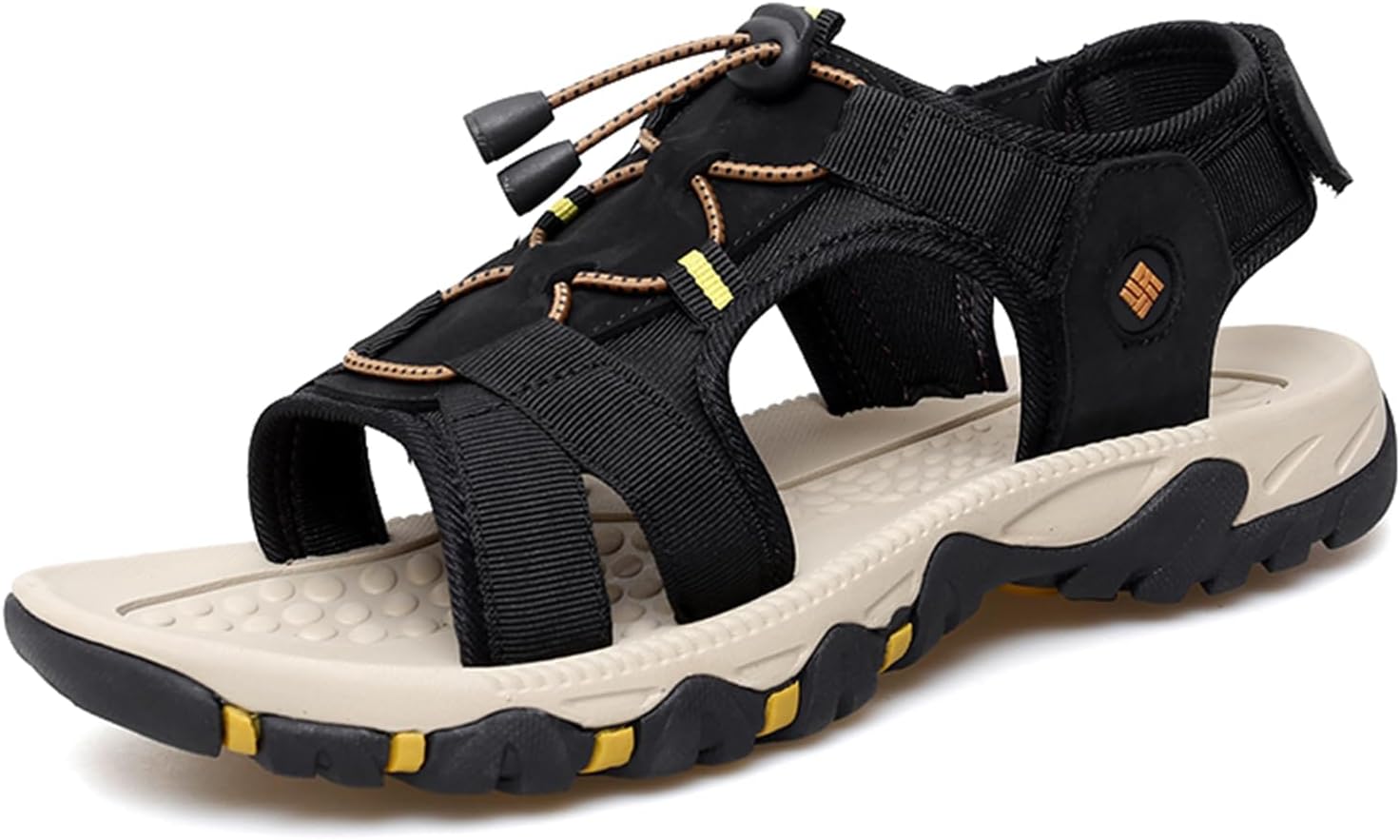 

Мужские спортивные сандалии Abborora из натуральной кожи, открытый носок, пляжные сандалии-рыбацкие туфли, летние сандалии для активного отдыха на открытом воздухе, черный