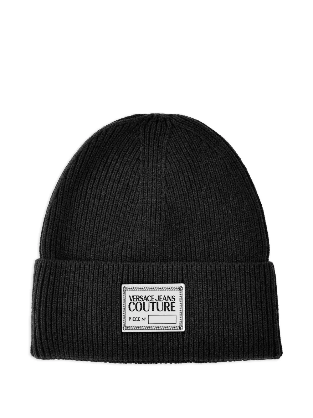 

Шапка бини в рубчик с логотипом Versace Jeans Couture, черный