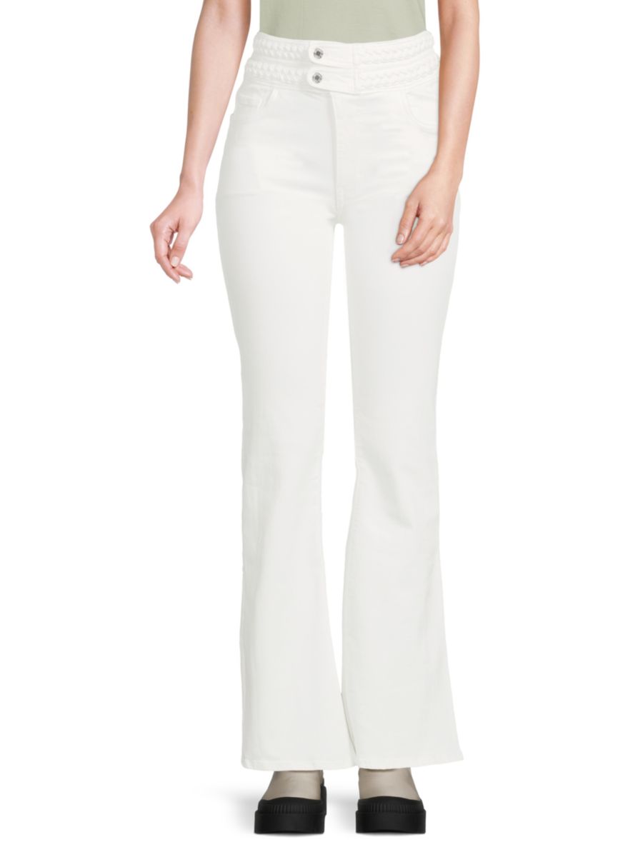 

Джинсы Harlow с плетеной талией и заниженной талией Derek Lam 10 Crosby, экрю