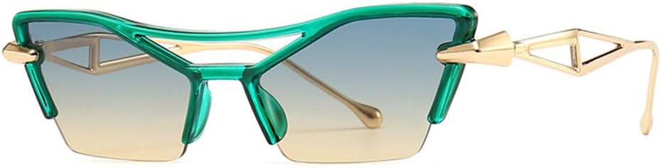 

Модные современные солнцезащитные очки «кошачий глаз» маленького размера для женщин и мужчин, ретро-солнцезащитные очки для женщин с защитой от УФ-излучения UV400 MTZJH, Green Blue Tea