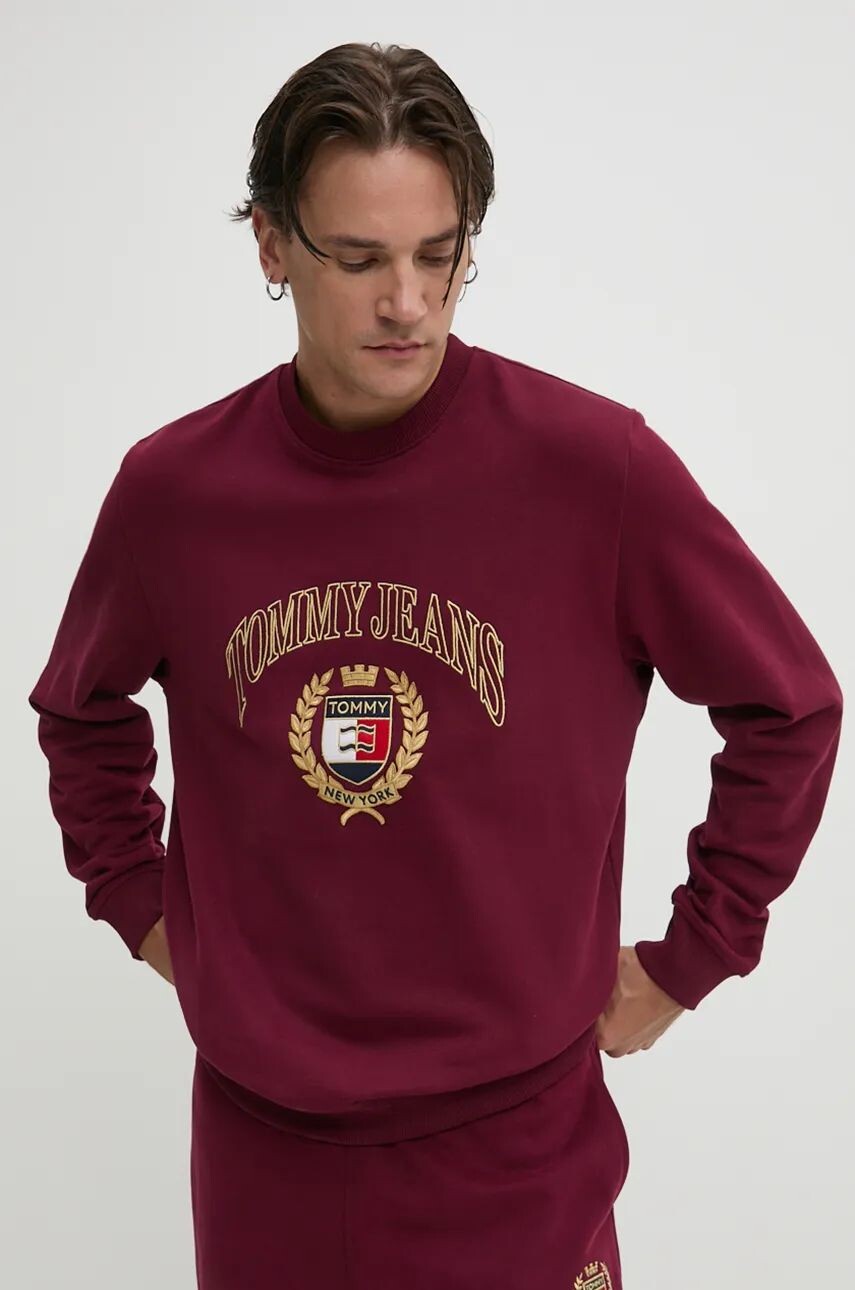 

Хлопковая толстовка Tommy Jeans, гранатовый