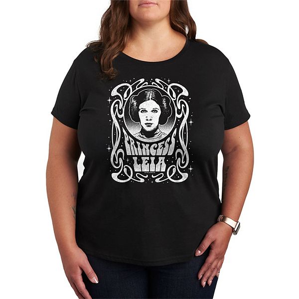 

Футболка с принтом принцессы Леи Plus size Star Wars, Black