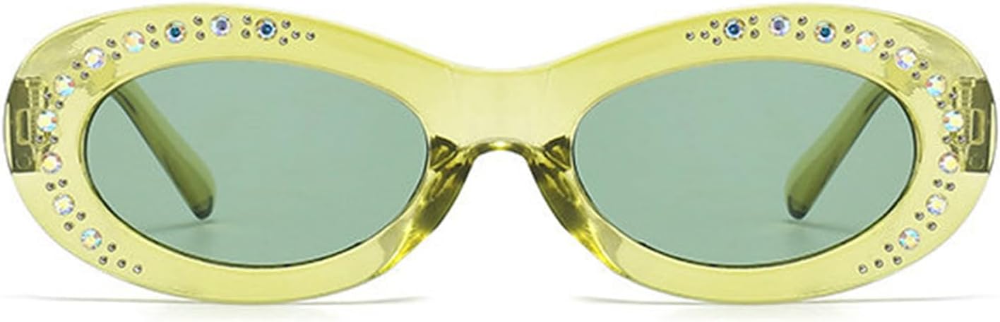 

Хелена, роскошные блестящие солнцезащитные очки в кристальной оправе для женщин, винтажные солнцезащитные очки со стразами для мужчин, круглые очки в стиле хип-хоп helena, Green