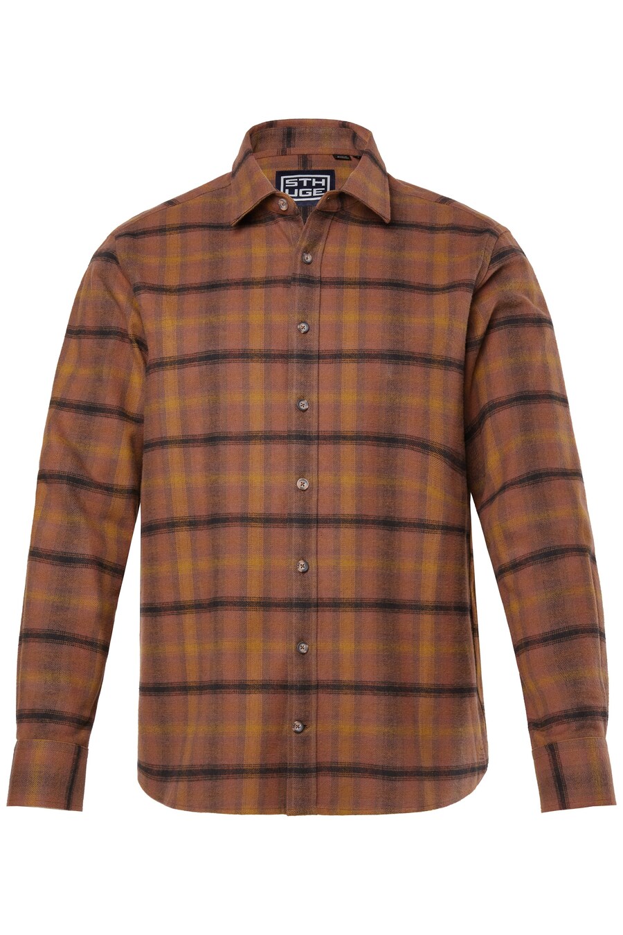 

Рубашка на пуговицах классического кроя STHUGE, Chestnut brown