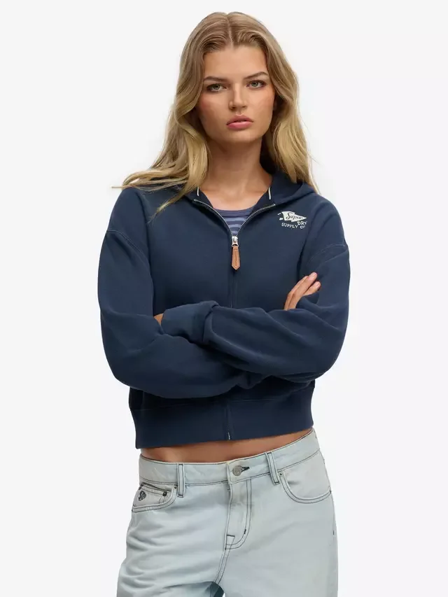 Толстовка на молнии Heritage Hamptons Superdry, Richest Navy — фото 4