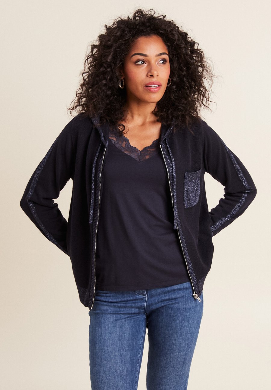 

Кардиган Breal KAPUZEN MIT REISSVERSCHLUSS, Bleu Foncé/Dark Blue