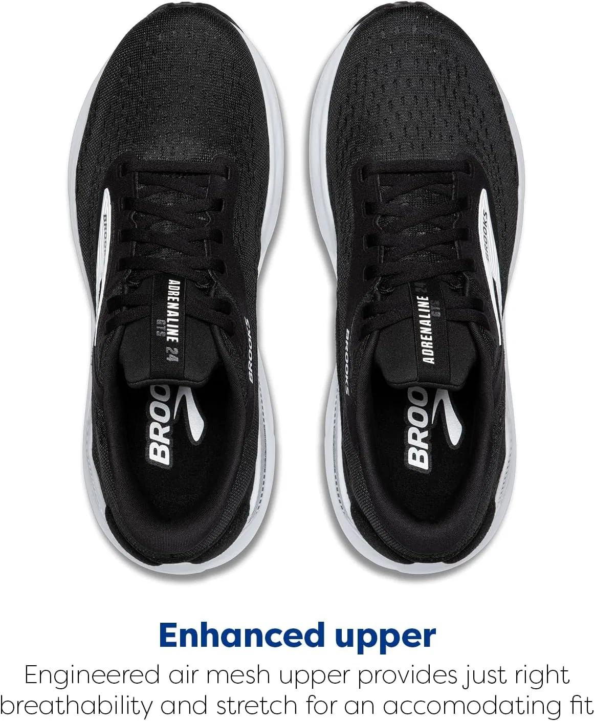 Мужские беговые кроссовки Brooks Adrenaline GTS 24 с поддерживающей подошвой, Black White — фото 4