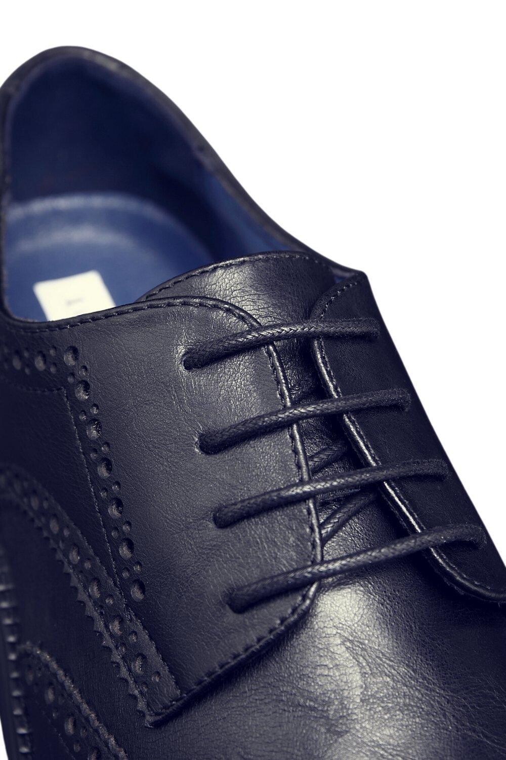 Кожаные деловые туфли на шнуровке в стиле смарт-офис TOP STAKA SHOES, черный — фото 4