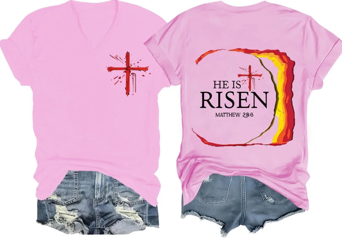 Футболка He is Risen с крестом