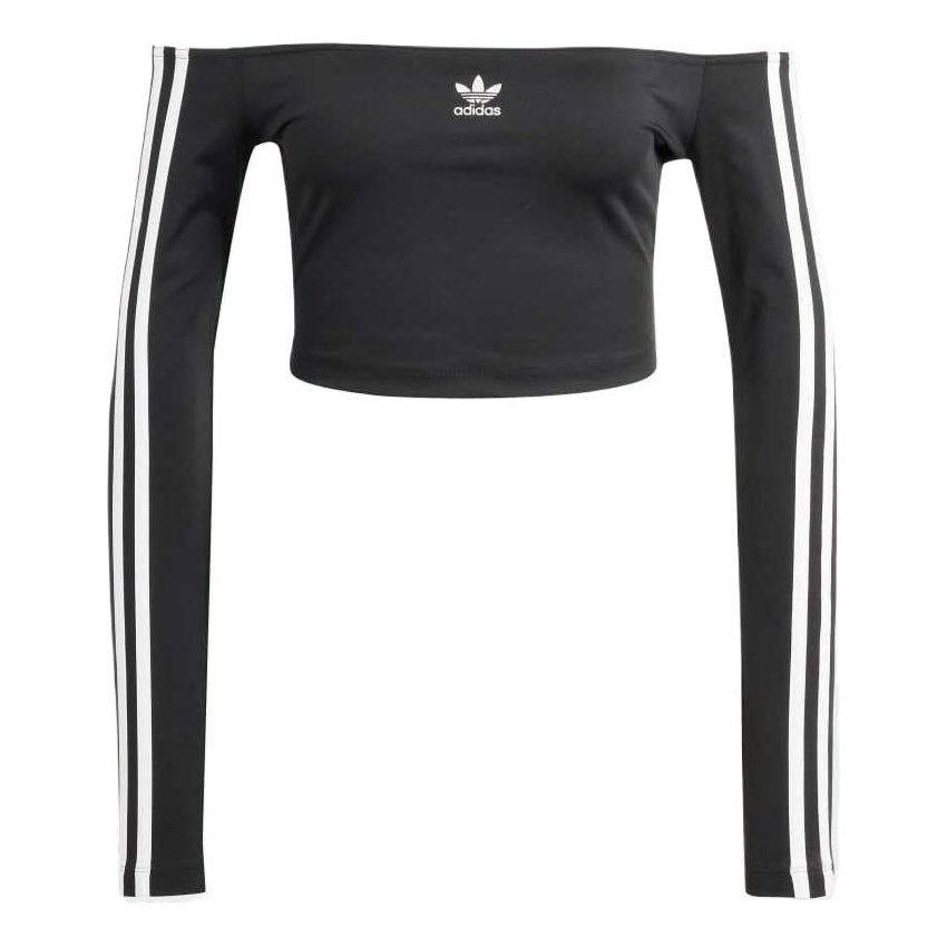 

Футболка с длинными рукавами и открытыми плечами Adidas Adicolor, черная