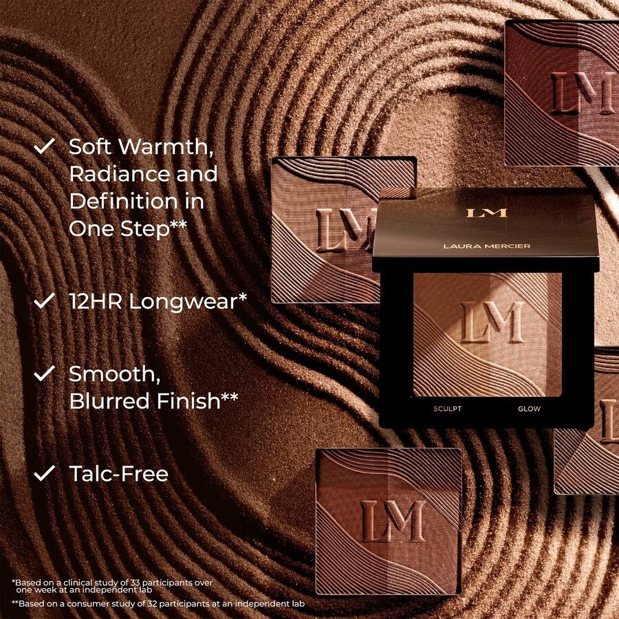 Бронзовый оттенок, насыщенный тальком, матовый и сияющий дуэт Laura Mercier, 0.3 oz /9 g, 50 Sainte- Martin — фото 4