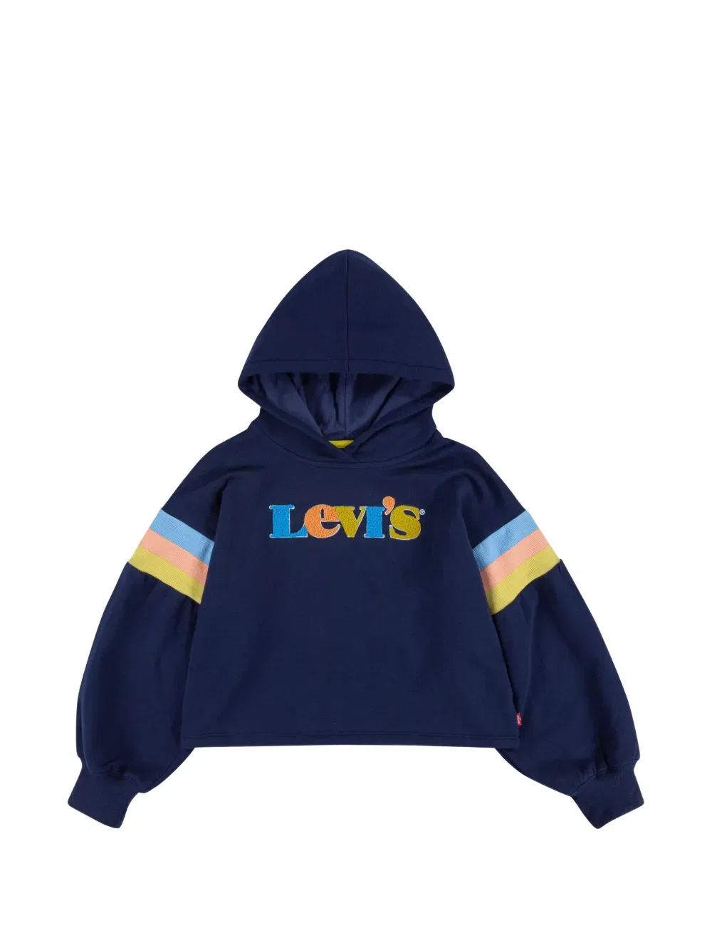 Худи с полосатым рукавом и логотипом Levi'S Kids, синий