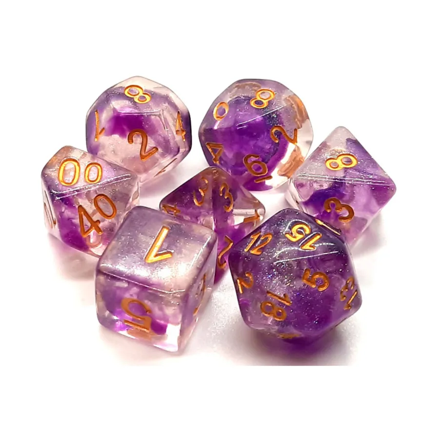 

Poly Set Radiant Iris с золотом (7), Acrylic-Resin Dice - Luminous