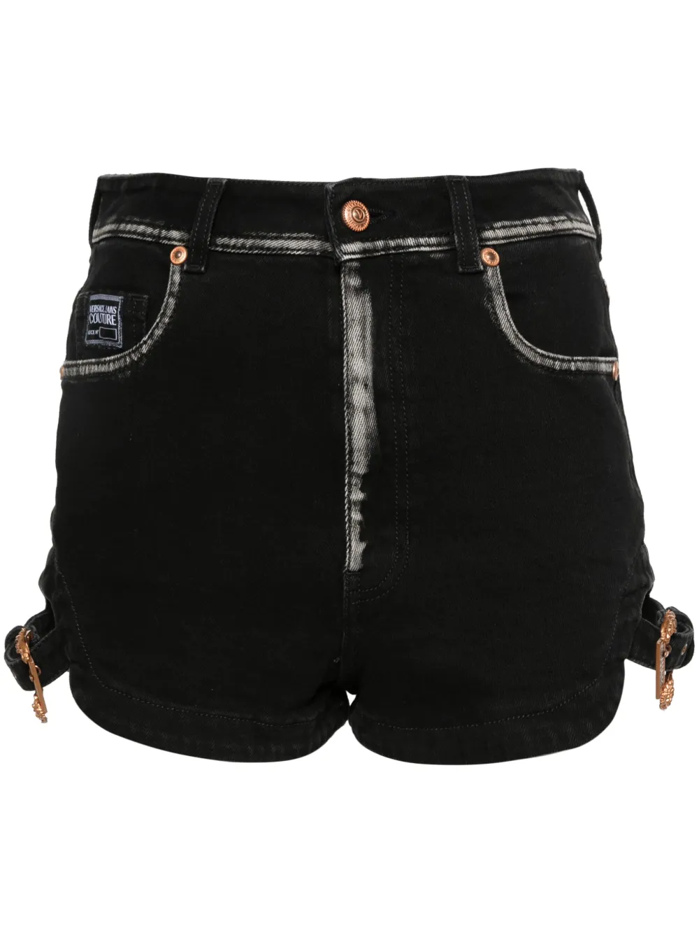 

Джинсовые шорты с гравировкой Versace Jeans Couture, черный