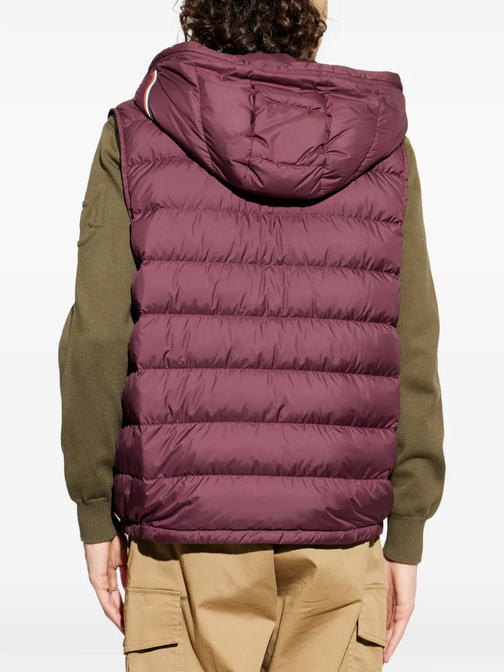 Стеганый жилет с капюшоном Moncler, красный — фото 4