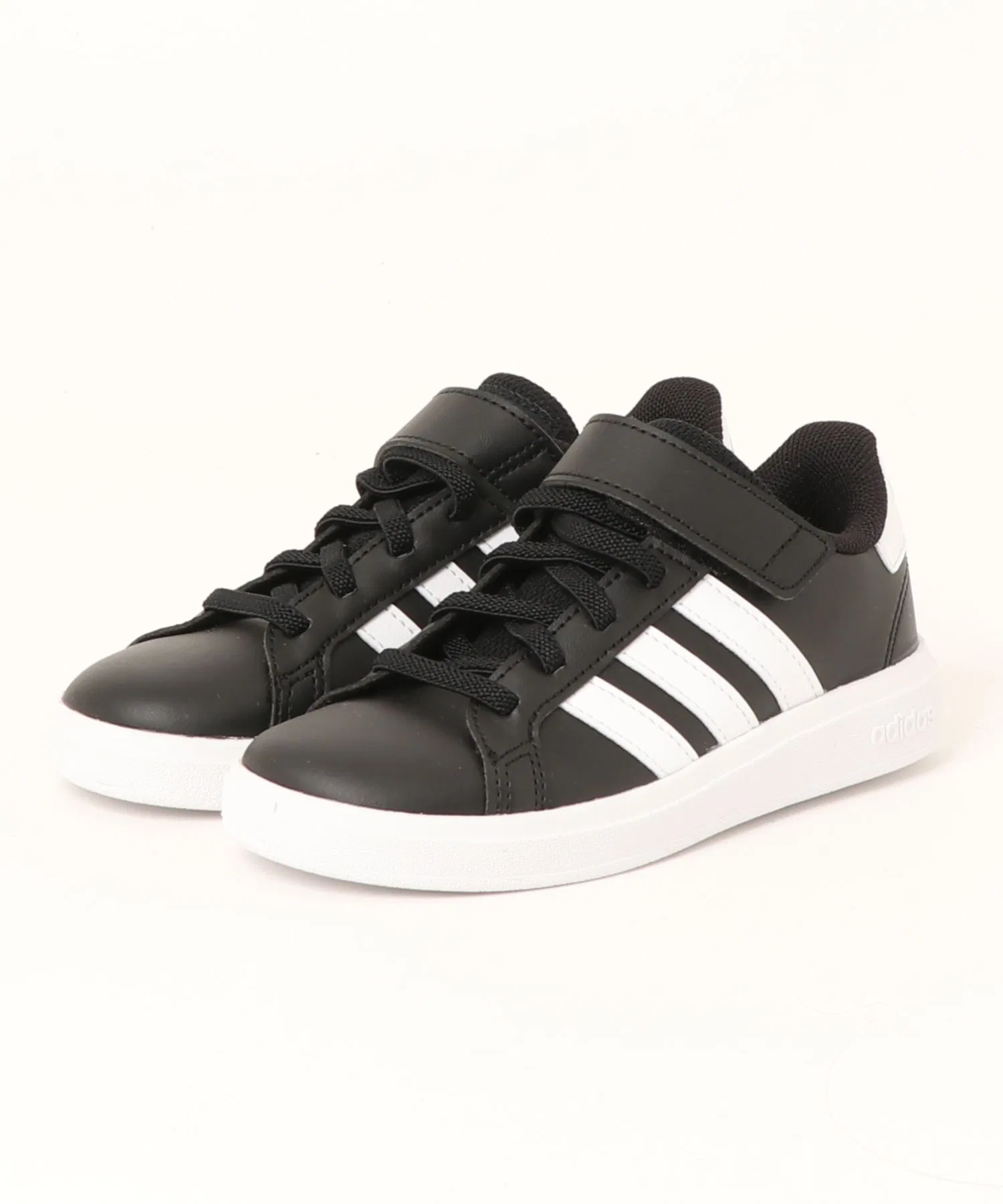 Детские кроссовки adidas GRANDCOURT 2.0 с липучками черно-белые