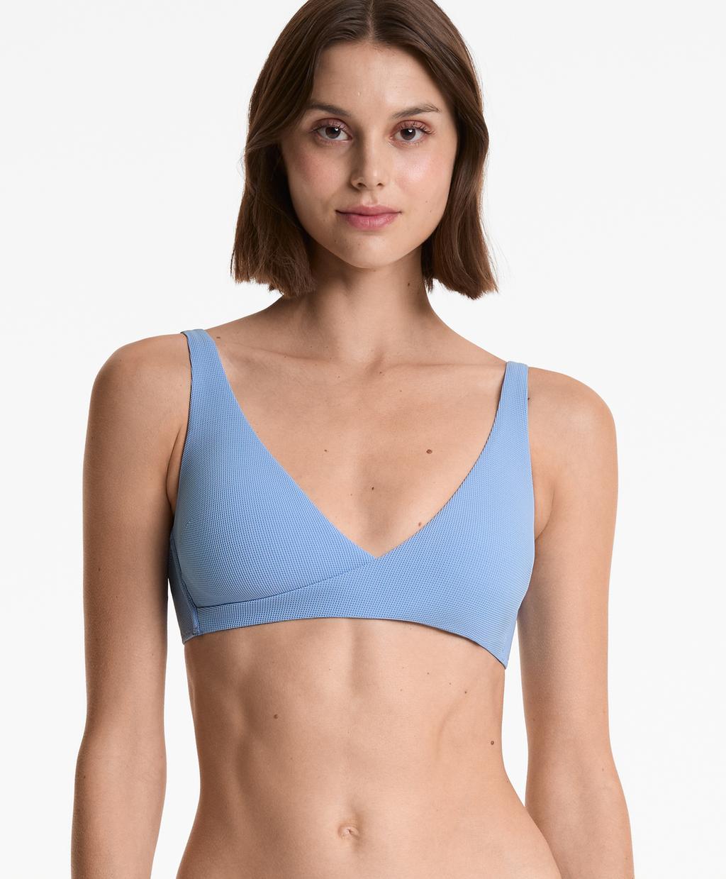 

Пикантный перекрещивающийся топ-бикини на бретельках Oysho, цвет Pale Lavender Blue