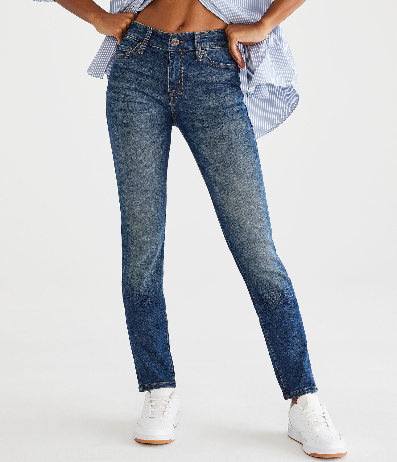 

Джинсы скинни со средней посадкой Aeropostale, синий