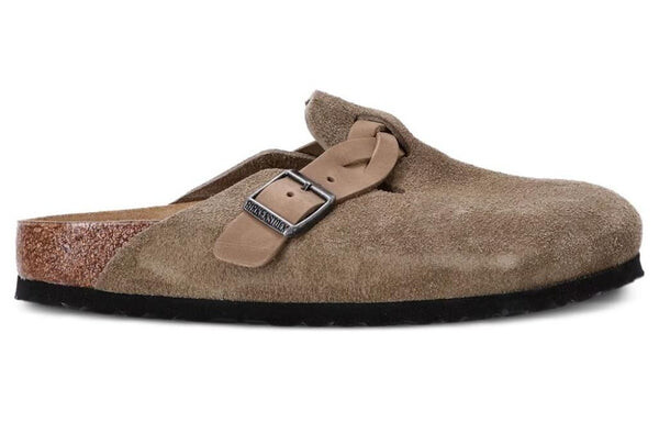Тапочки boston braided suede leather sandals 'taupe' Birkenstock, бежевый — фото 2