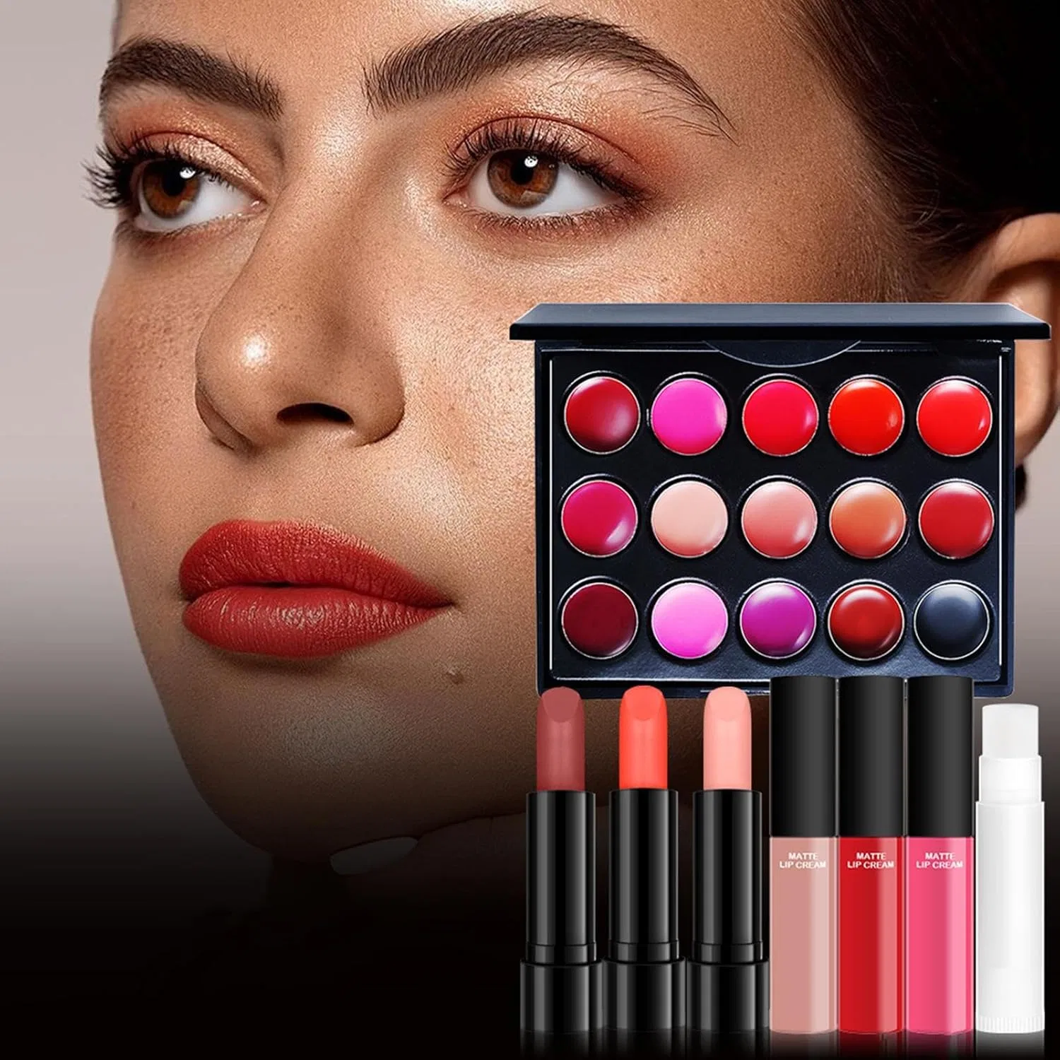 Набор косметики Travel Makeup Kit, многофункциональный, 24 предмета, разноцветный — фото 3
