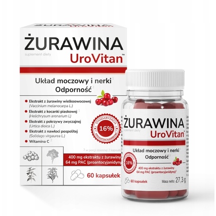 

Домашняя аптечка первой помощи Клюква, 60 капсул Urovitan