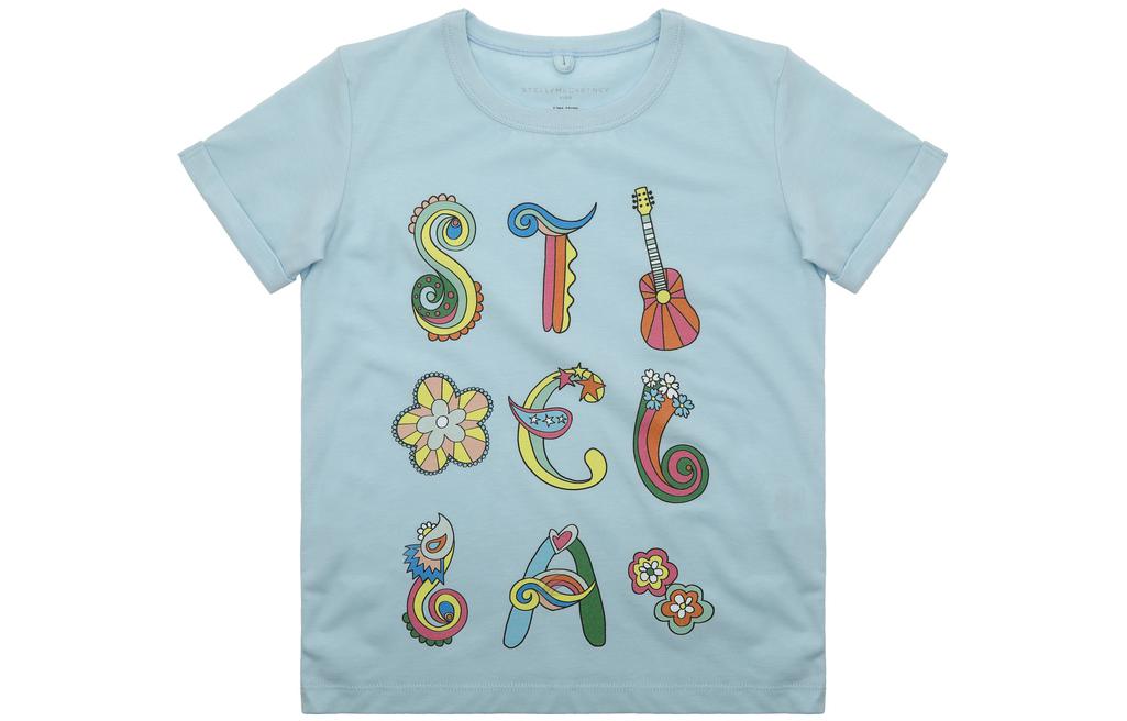 

Детская футболка Stella McCartney, светло-голубой, Синий, Детская футболка Stella McCartney, светло-голубой