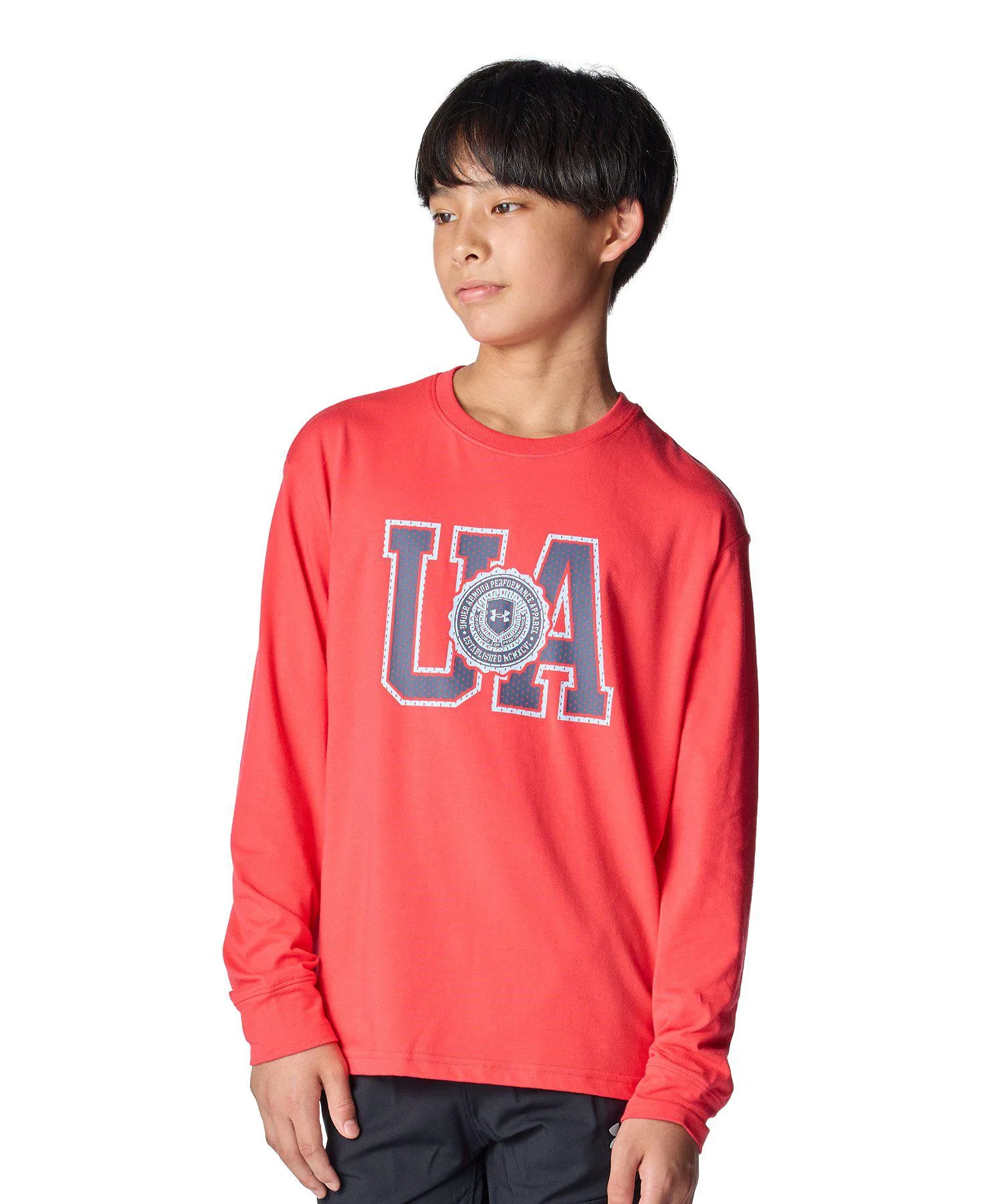 Детская футболка с длинным рукавом из хлопка Varsity Logo UNDER ARMOUR