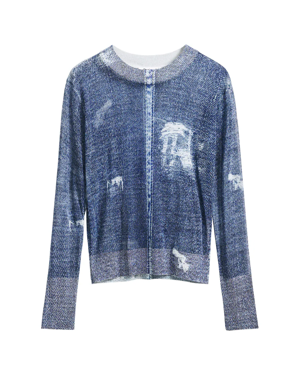 

Изношенный женский джемпер Desigual, синий