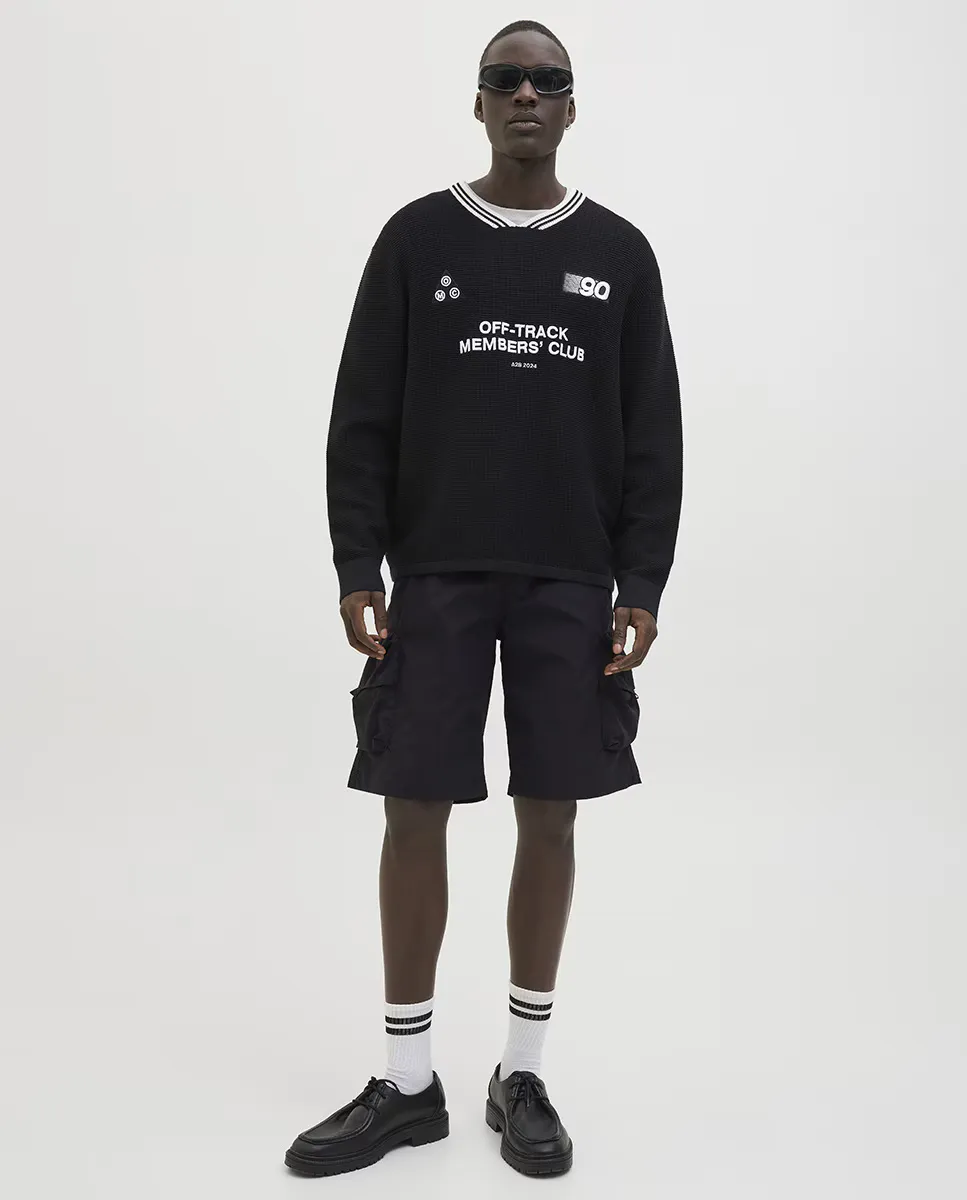 

Мужские шорты-бермуды с боковыми карманами и завязками Jack & Jones, черный