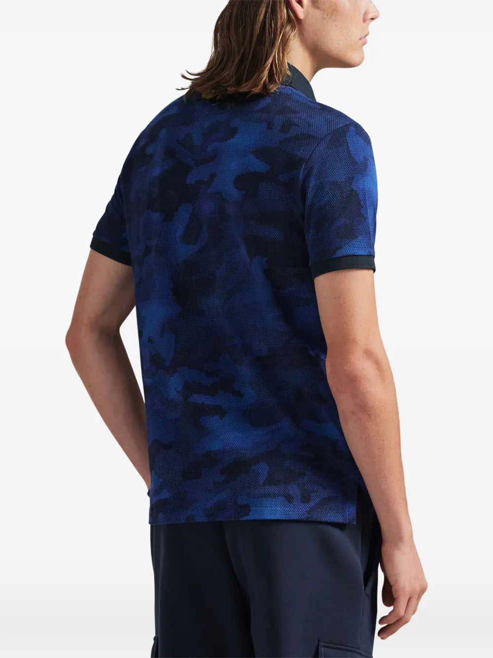 Поло из пике с камуфляжным принтом Polo Ralph Lauren, синий — фото 4