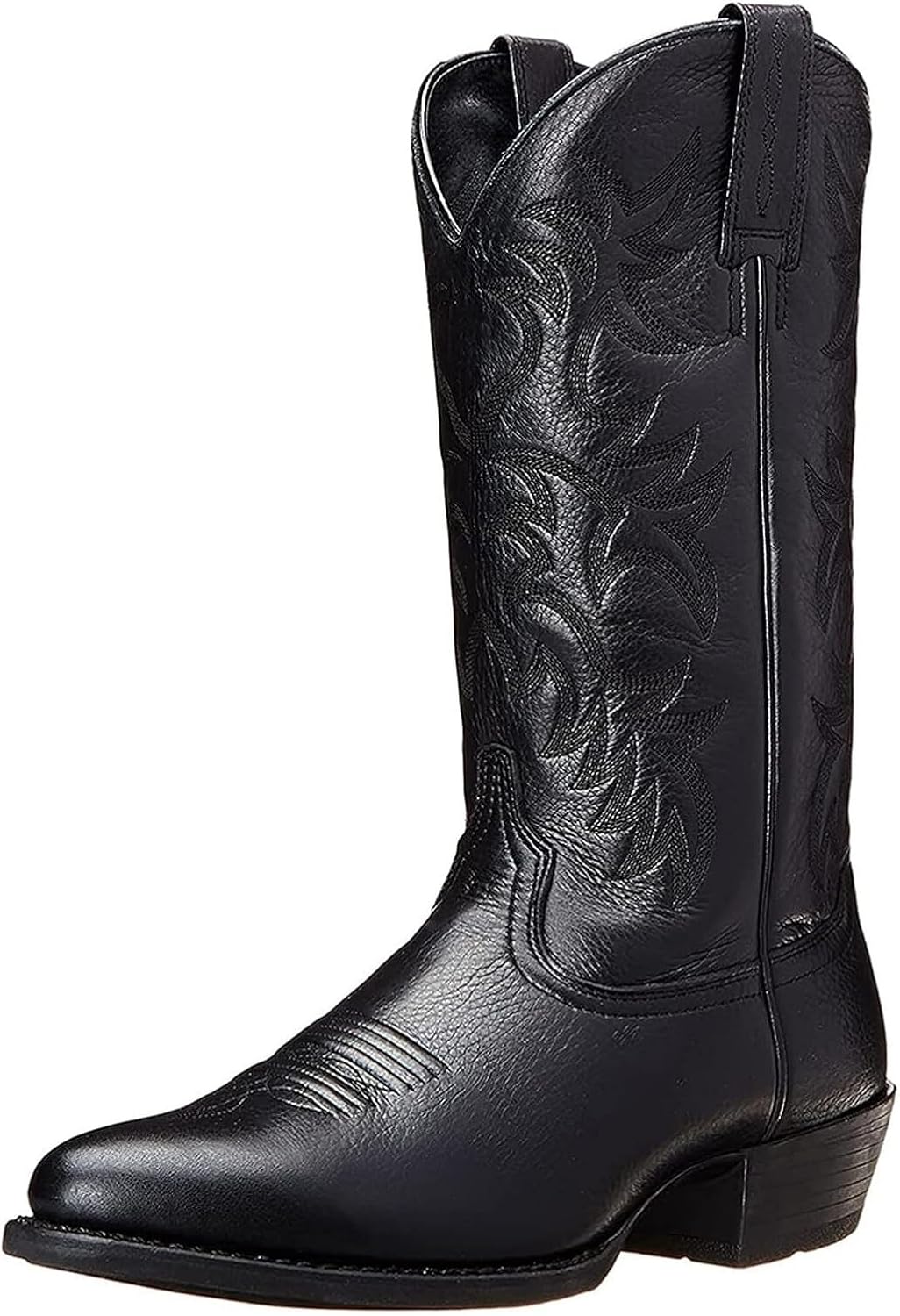 

Мужские западные ковбойские сапоги с круглым носком и вышивкой Generic, черный