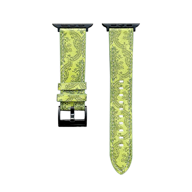 

Zhongwo Часы Strap Apple Compatibility Leather Material, Vintage bright green - coarse