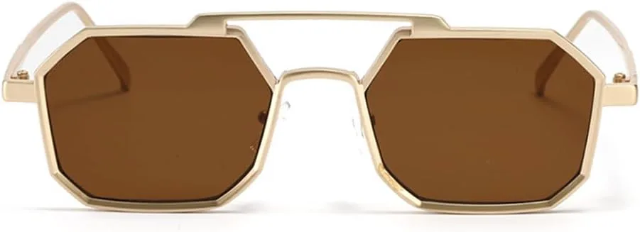 

Мужские и женские солнцезащитные очки с двойной перемычкой, защита от ультрафиолета UV400, металлическая оправа, прозрачные градиентные линзы UYPTK, Black