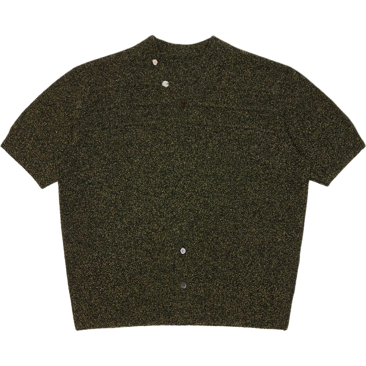 

Короткий рукав, вязаный топ с пуговицами ADER ERROR, черный