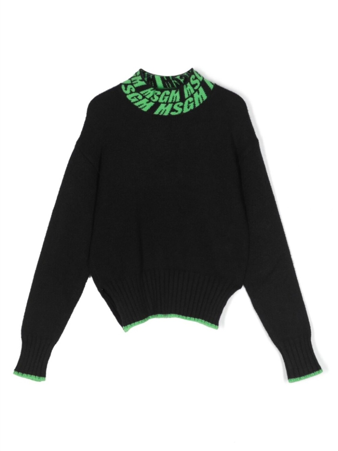 

MSGM Kids джемпер вязки интарсия в рубчик, черный