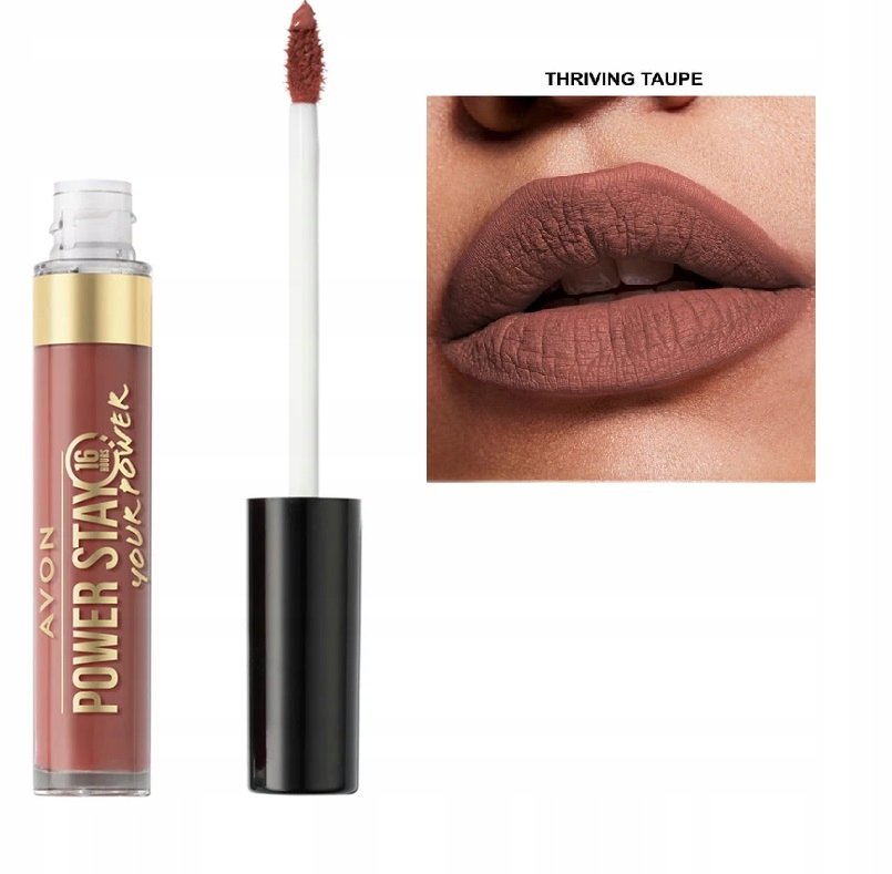 

Стойкая матовая жидкая губная помада AVON Power Stay THRIVING TAUPE, водостойкая