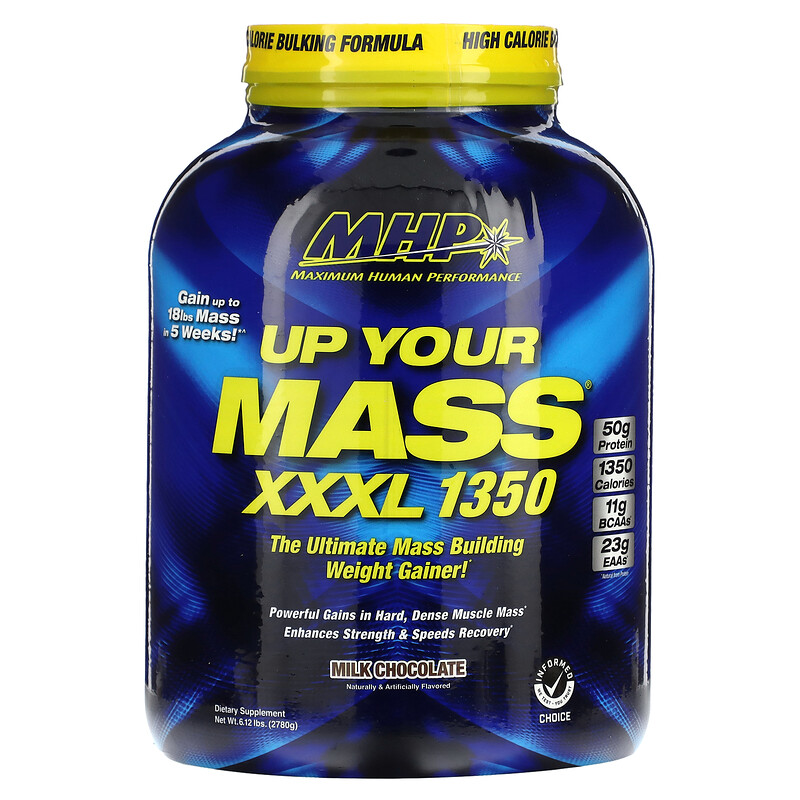 

MHP, Up Your Mass XXXL 1350, молочный шоколад, 2780 г (6,12 фунта)