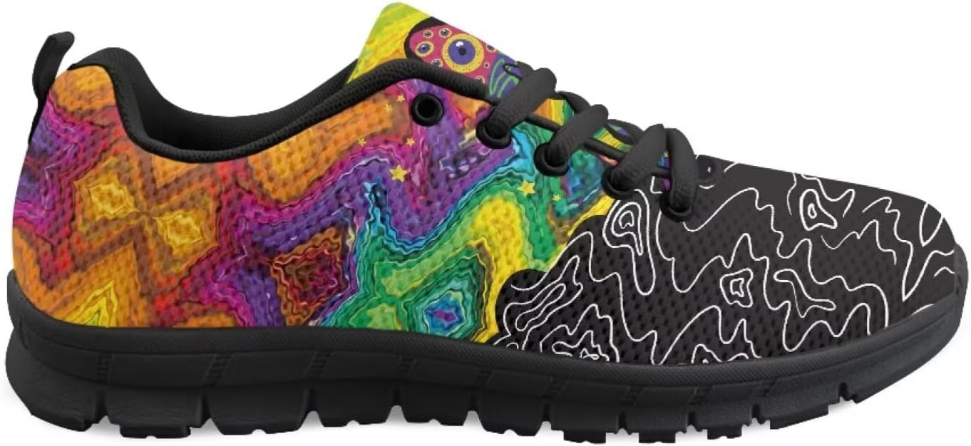 

Кроссовки GETELINSENG унисекс для бега, сетчатые, модные, для тенниса и ходьбы, легкие спортивные, плоская подошва, Rainbow Mushroom