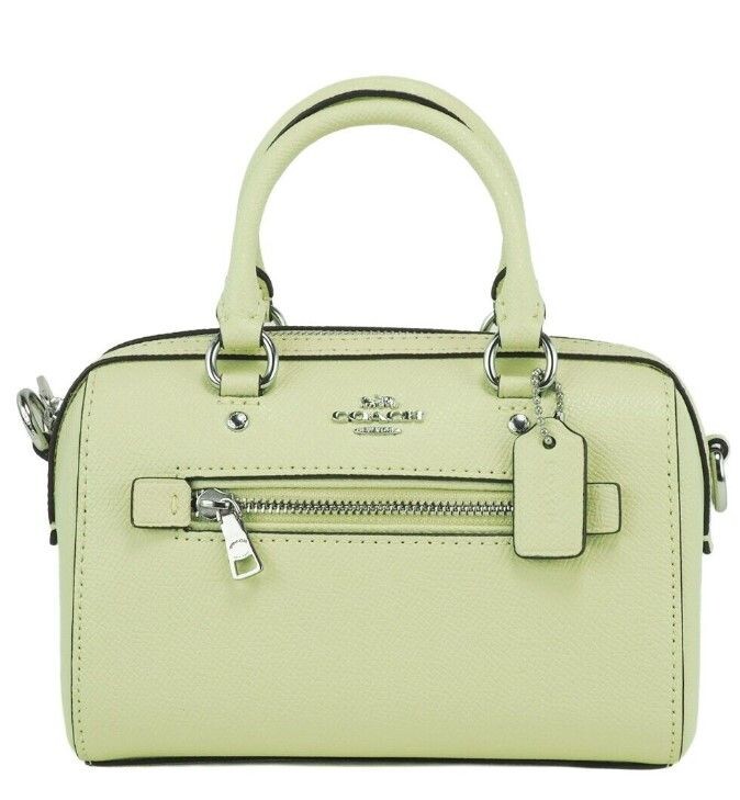 

Мини-сумка-саквояж из бледно-лаймовой кожи Rowan Crossbody Coach