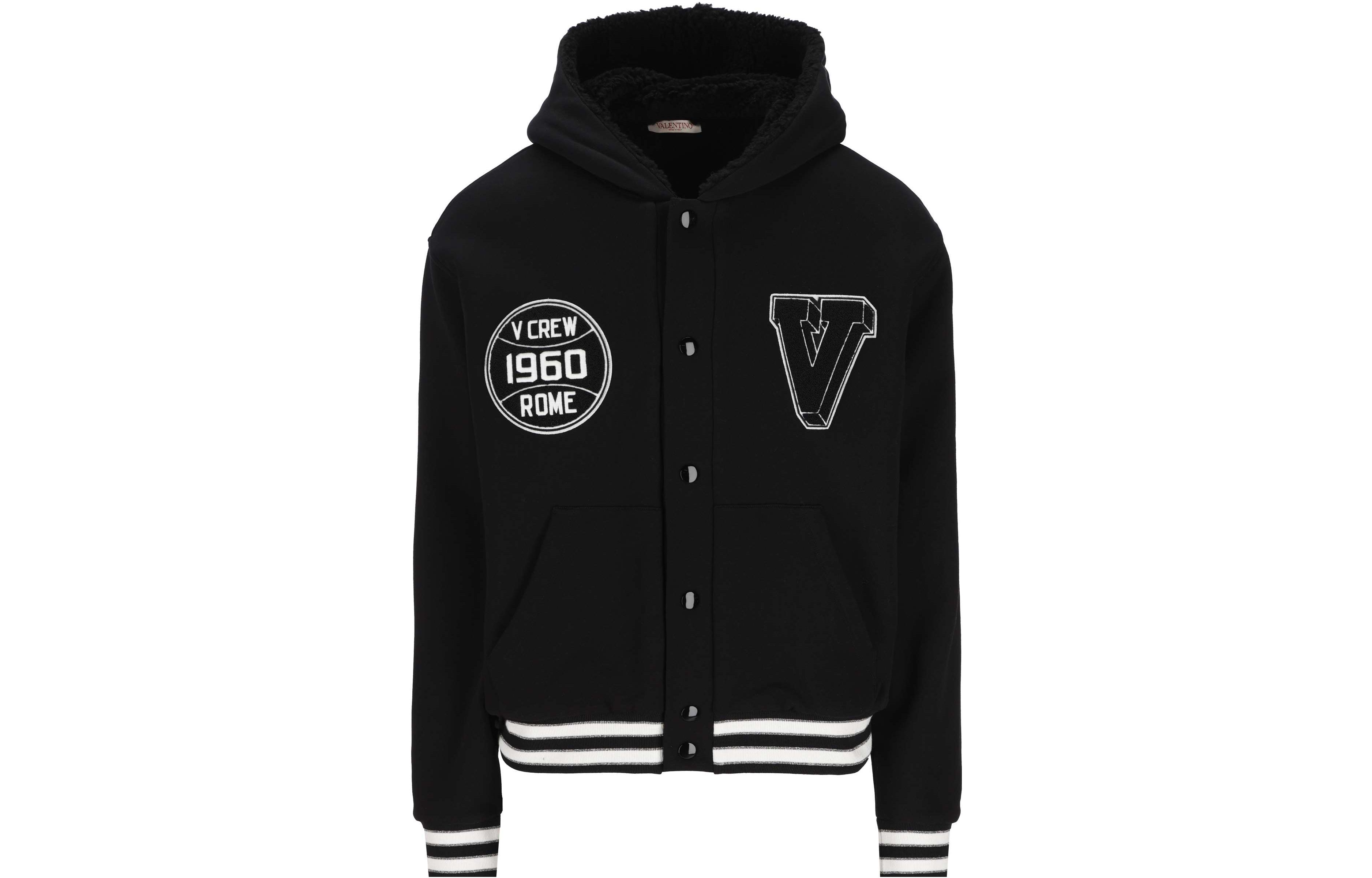 

Пуловер с капюшоном на пуговицах с длинными рукавами Valentino, черный