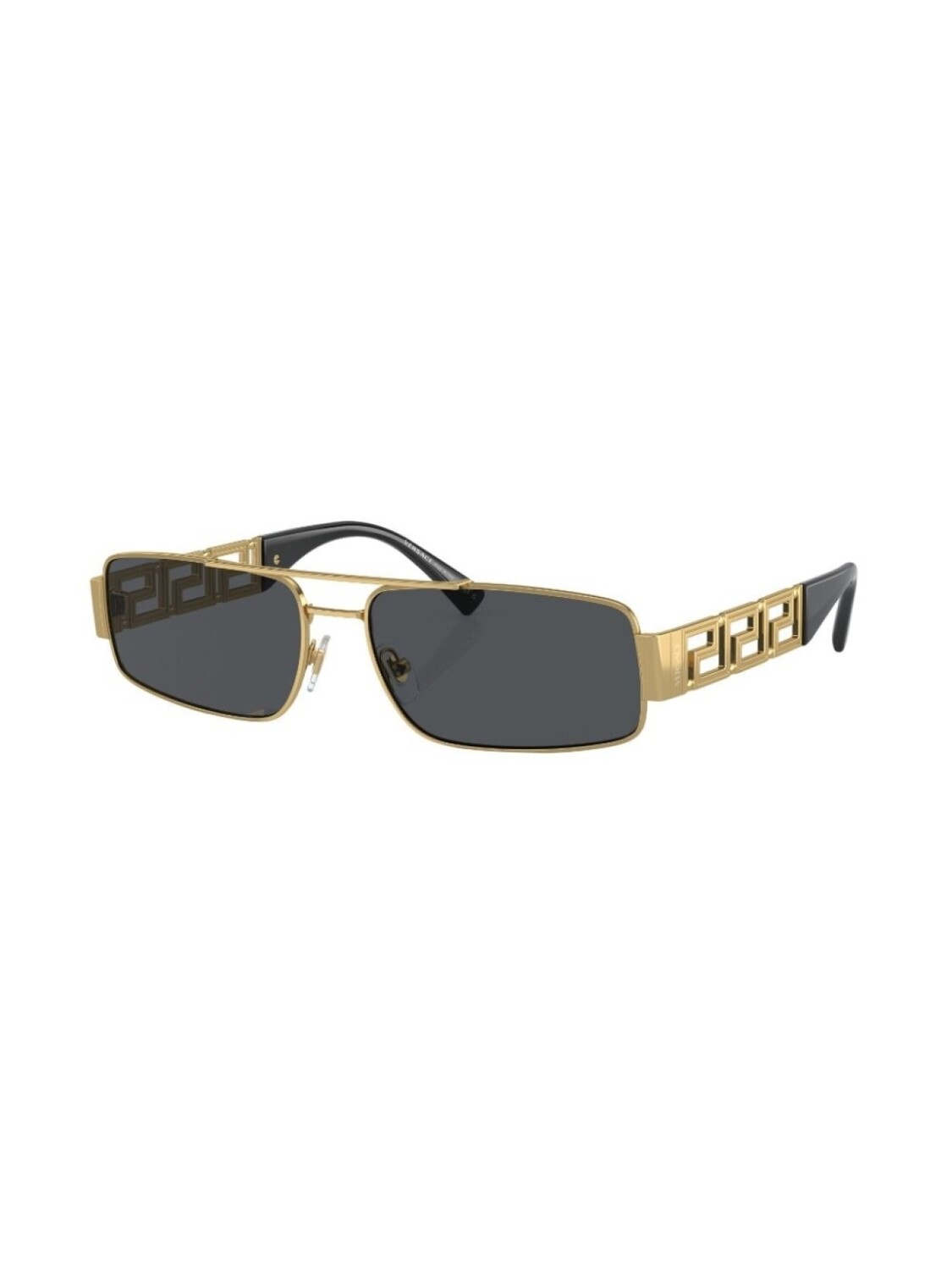 Versace Eyewear солнцезащитные очки в прямоугольной оправе с декором Greca, золотой — фото 2
